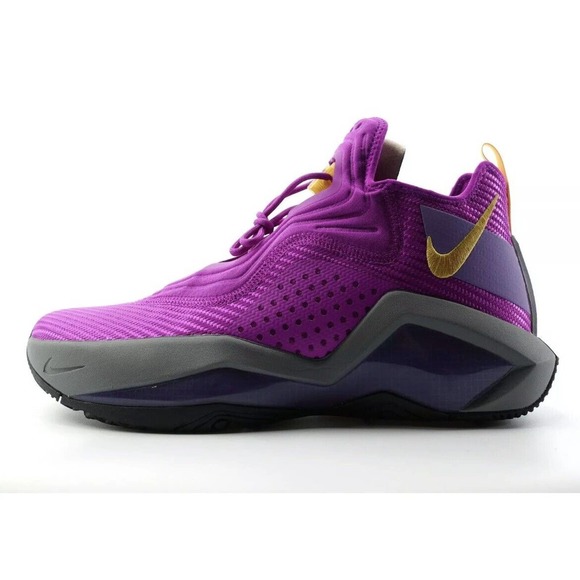 Nike LeBron Soldier 14 LA Lakers Purple Gold Mens Basketball Shoes Size 9.5 main image 4